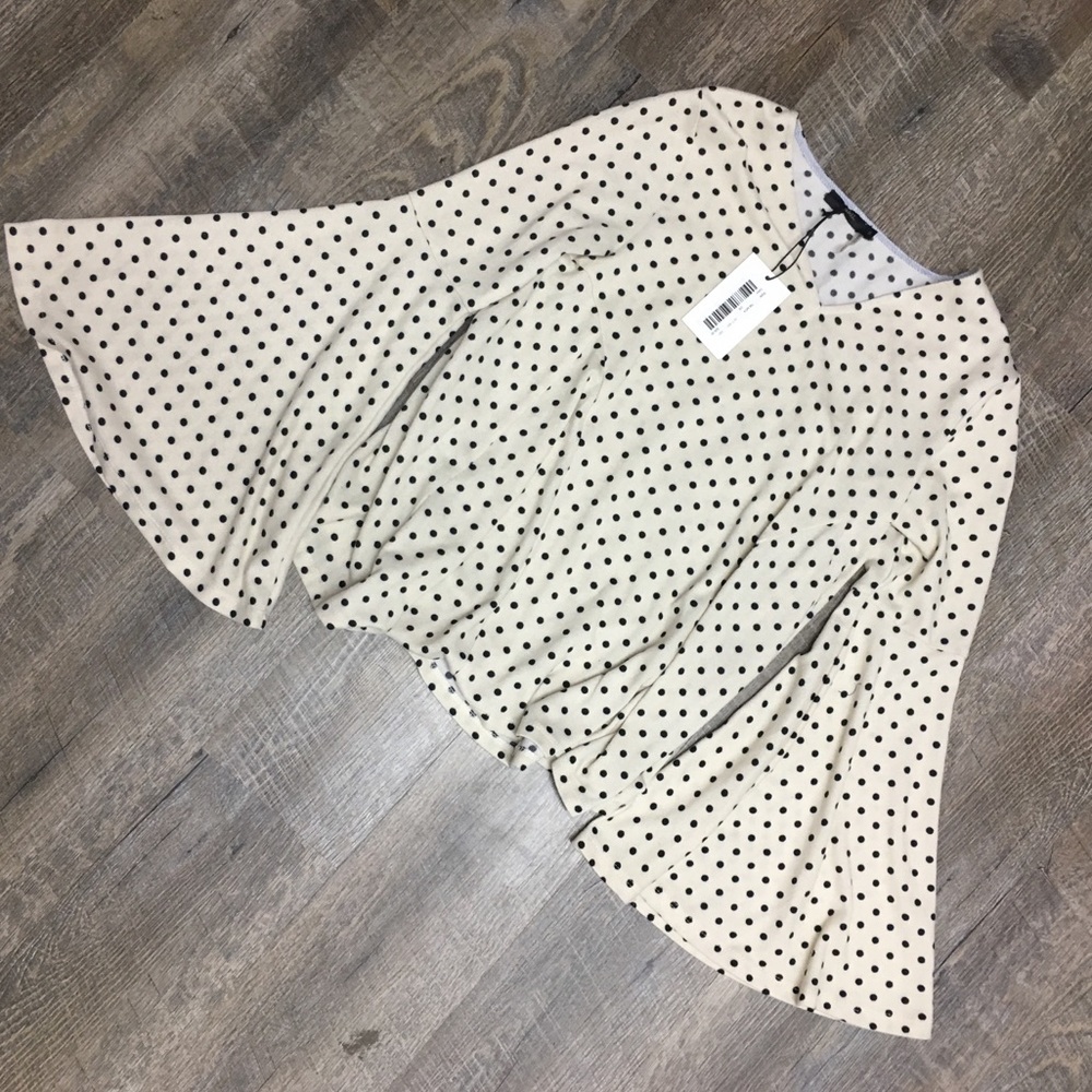 THML white polka dot top